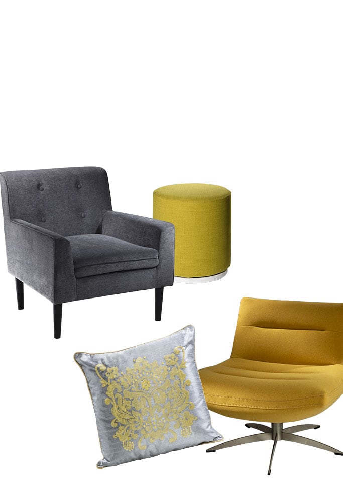 Gray and Yellow Chairs and Accents