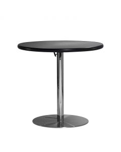 30" Round Café Table w/ Chrome Hydraulic Base, Brushed Gunmetal Top