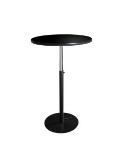 30" Round Bar Table w/ Black Hydraulic Base, Black Top