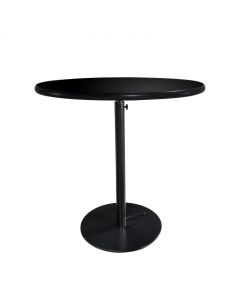 30" Round Cafe Table w/ Black Hydraulic Base, Black Top