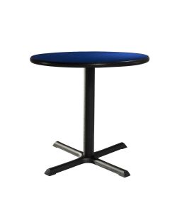 30" Round Café Table w/ Standard Black Base, Blue Top