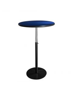 30" Round Bar Table w/ Black Hydraulic Base, Blue Top
