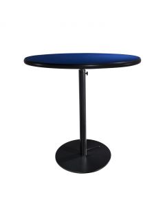 30" Round Café Table w/ Black Hydraulic Base, Blue Top
