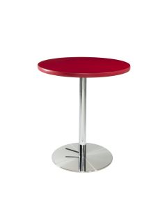 30" Round Café Table w/ Chrome Hydraulic Base, Red Top