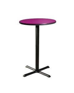 30" Round Bar Table w/ Standard Black Base, Fuchsia Top