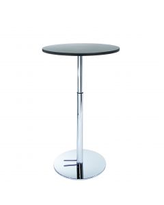 30" Round Bar Table w/ Chrome Hydraulic Base