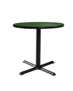 30" Round Café Table w/ Standard Black Base, Green Top