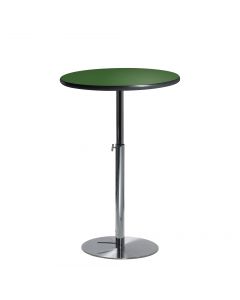 30" Round Bar Table w/ Chrome Hydraulic Base, Green Top