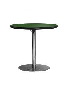 30" Round Café Table w/ Chrome Hydraulic Base, Green Top