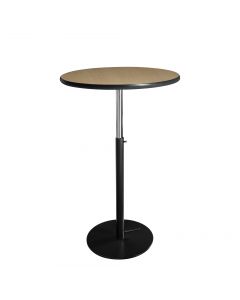 30" Round Bar Table w/ Black Hydraulic Base, Maple Top
