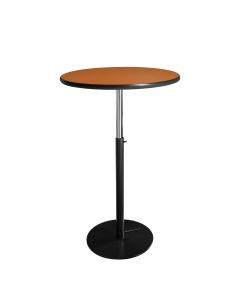 30" Round Bar Table w/ Black Hydraulic Base, Orange Top