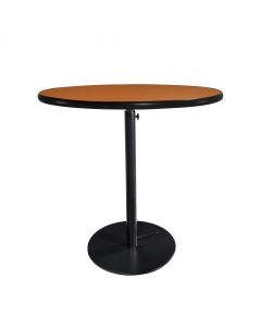30" Round Café Table w/ Black Hydraulic Base, Orange Top