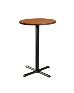 30" Round Bar Table w/ Standard Black Base, Orange Top