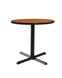 30" Round Cafe Table w/ Standard Black Base, Orange Top