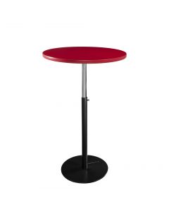 30" Round Bar Table w/ Black Hydraulic Base, Red Top