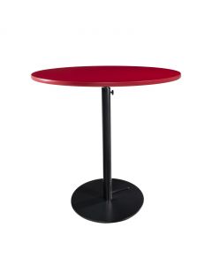 30" Round Café Table w/ Black Hydraulic Base, Red Top