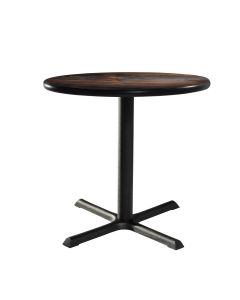 30" Round Cafe Table w/ Standard Black Base, Barnwood Top