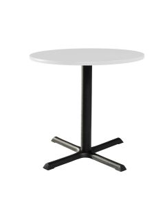 30" Round Cafe Table w/ Standard Black Base, White Top