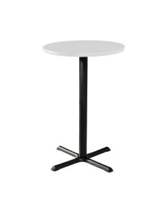 30" Round Bar Table w/ Standard Black Base, White Top
