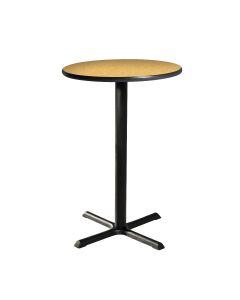 30" Round Bar Table w/ Standard Black Base, Brushed Yellow Top