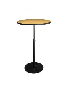 30" Round Bar Table w/ Black Hydraulic Base, Brushed Yellow Top