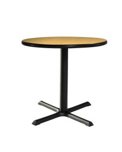 30" Round Café Table w/ Standard Black Base, Brushed Yellow Top