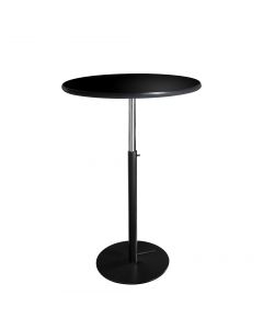 36" Round Bar Table w/ Black Hydraulic Base, Black Top