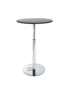 36" Round Bar Table w/ Chrome Hydraulic Base, Graphite Nebula Top