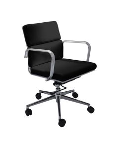 midback conference chair in black vinyl