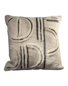 Eccentric textured throw pillow with neutral