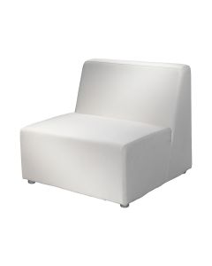 angle of white brighton armless club chair