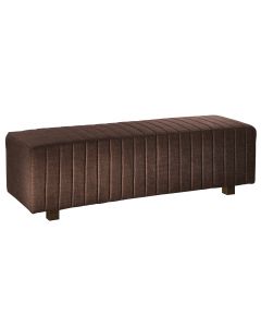 Beverly Bench Ottoman, Brown Fabric
