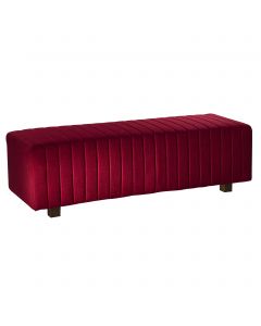 Beverly Bench Ottoman, Red Fabric