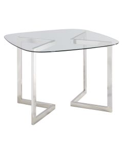 Geo Rounded Square Table, Chrome Base