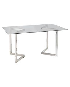Geo Rectangular Table, Chrome Base