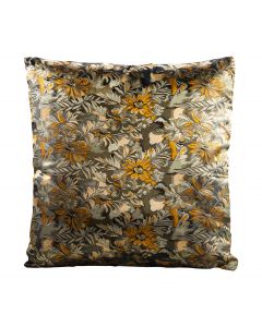 Modern tropical throw pillow with metallic orange