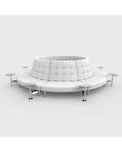 Endless Powered High Back Closed Circle w/ 8 Glass Round Tables