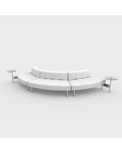 Endless Powered Small Curve Low Back Sofa w/ 2 Round Glass Tables