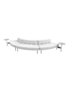 Endless Powered Small Curve Low Back Sofa w/ 2 Round Glass Tables