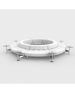 Endless Powered Low Back Closed Circle w/ 8 Round Glass Tables