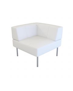 Endless Dining Low Back Corner Chair, White Vinyl