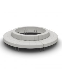 Endless Dining Low Back Closed Circle, White Vinyl