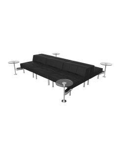 Endless Powered Double Square Low Back Sofa w/ 4 Glass Round Tables