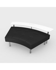 Endless Powered Large Curved Table w/ Curved Ottoman, Black Vinyl