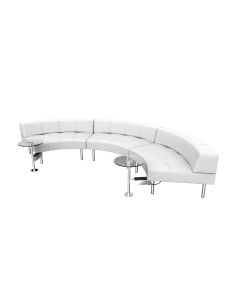 Endless Powered Large Curve Low Back Sofa w/ 2 Round Glass Tables