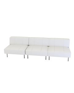 Endless Square Low Back Sofa, White Vinyl