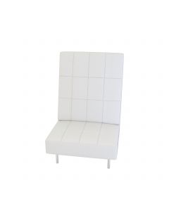 Endless Square High Back Chair, White Vinyl