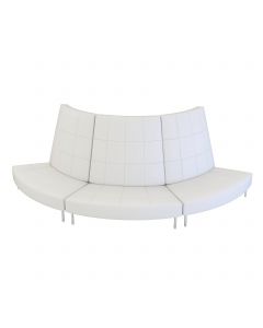Endless Small Curve High Back Sofa, White Vinyl