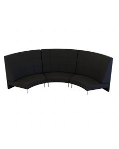 Endless Large Curve High Back Sofa, Black Vinyl