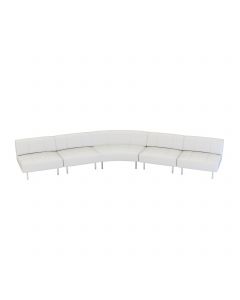 Endless Low Back Sectional, White Vinyl